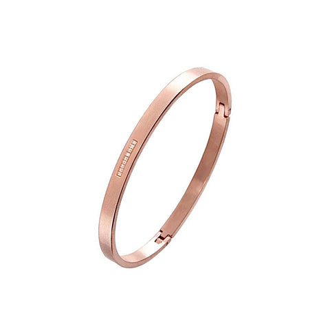 BG309RG B.Tiff Rose Gold 9-Stone Pave Bangle Bracelet