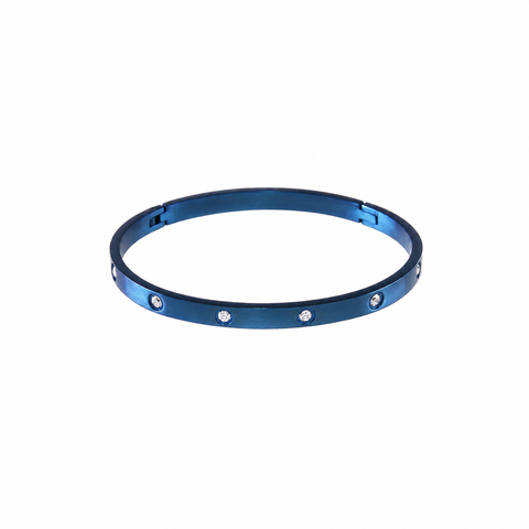 BG308BL B.Tiff 8-Stone Blue Bangle Bracelet