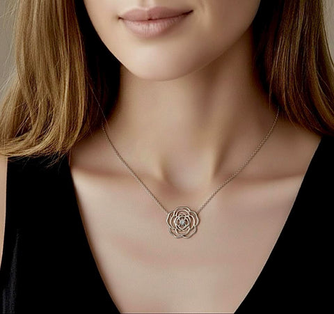 PT308W B.Tiff Rosé Silver Pendant Necklace