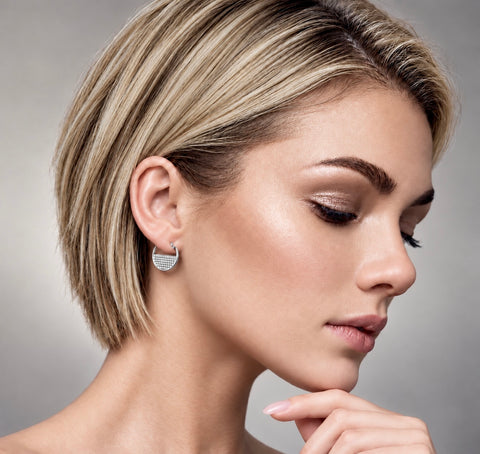 ER500W B.Tiff Pavé Lune Earrings