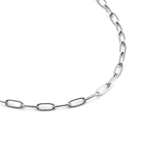 C400W B.Tiff 2 Clasps 32" Oval Paperclip Link Chain Necklace