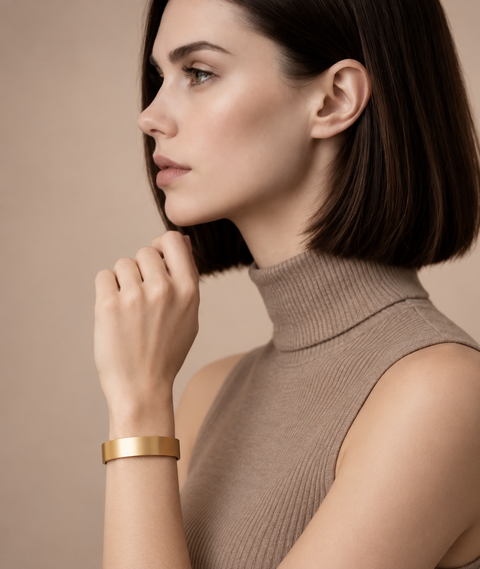 BG1200G B.Tiff Simplicity Matte Gold Bangle Bracelet