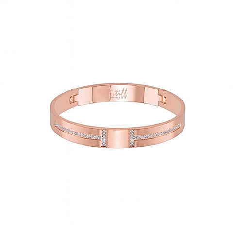BG107RGP B.Tiff Pavé High Polish Rose Gold Harmony Bangle Bracelet