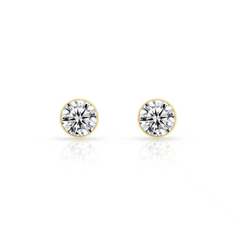 ER101G B.Tiff Gold 1 ct Solitaire Stud Earrings