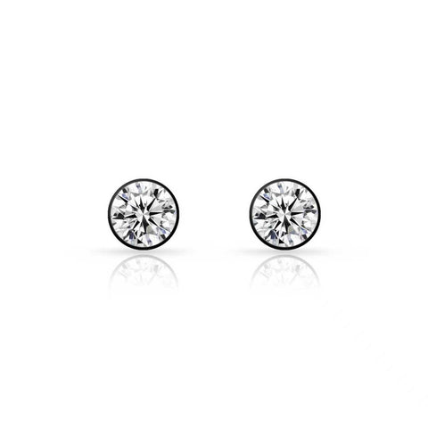 ER101B B.Tiff Black 1 ct Solitaire Stud Earrings