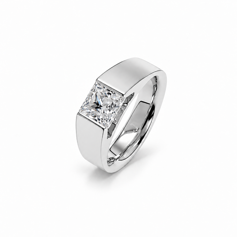 RG097W B.Tiff Tension 1 ct Princess Cut Tall Solitaire Ring