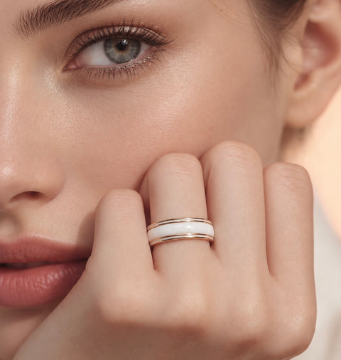 RG106WP B.Tiff Plain White Ceramic Ring