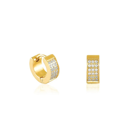 ER418G B.Tiff Gold Pavé Huggie Earrings