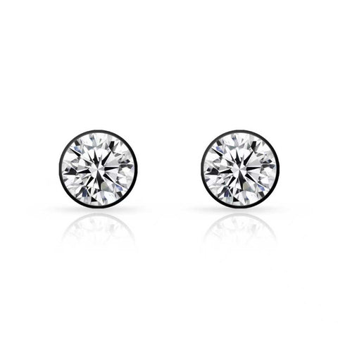 ER201B B.Tiff Black 2 ct Solitaire Stud Earrings