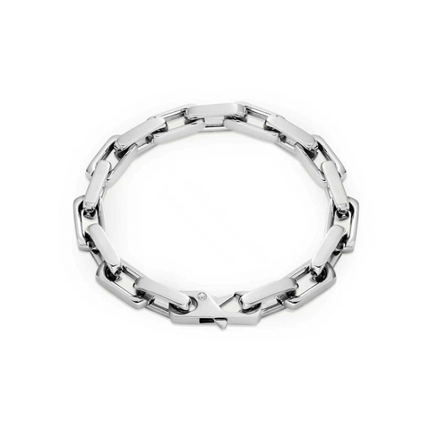 BG001W B.Tiff High Polish Edge Paperclip Link Bracelet