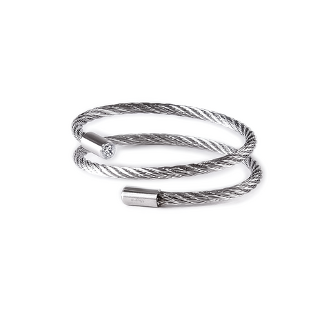 BG003W B.Tiff Double Wrapped Cable Bangle Bracelet