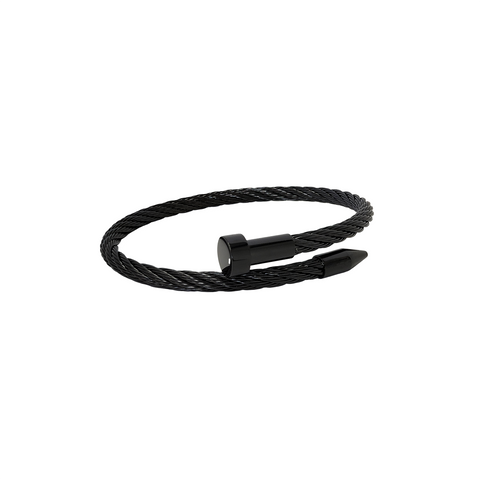 BG004B B.Tiff Black Pointe Cable Bangle Bracelet