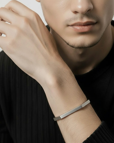 BG007W B.Tiff Edge Hexagon Bangle Bracelet