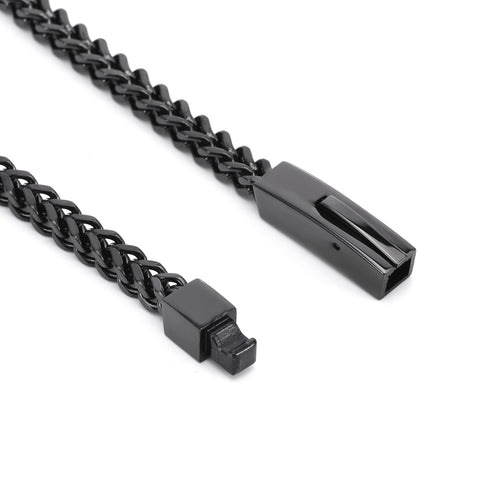 BG140B B.Tiff Black Franco Link Bracelet