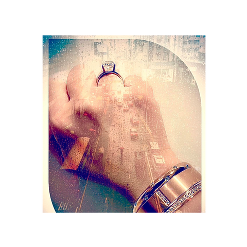 BG223RG B.Tiff 4-Stone Matte Rose Gold Wide Bangle Bracelet