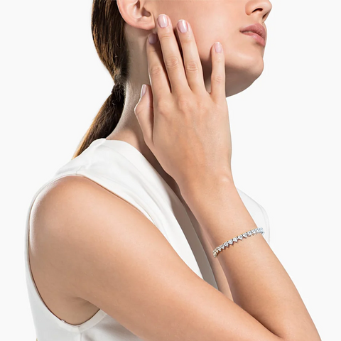 BG399W B.Tiff 4mm Heart Tennis Bracelet - Thin