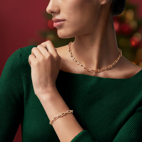 C525RG B.Tiff Rose Gold Cheval Necklace