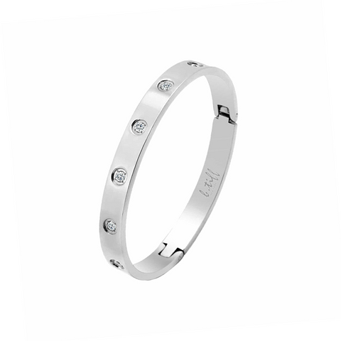 BG808W B.Tiff 8-Stone Bold Bangle Bracelet