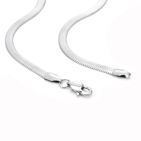 C004W B.Tiff 4mm Herringbone Chain Necklace