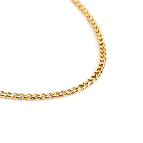 C014G B.Tiff Gold Curb Link Chain Necklace