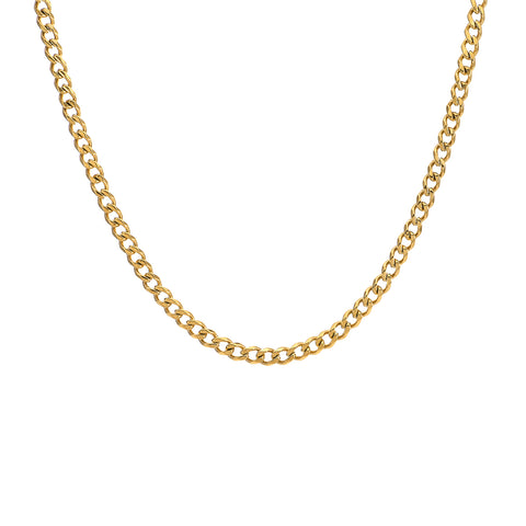 C014G B.Tiff Gold Curb Link Chain Necklace