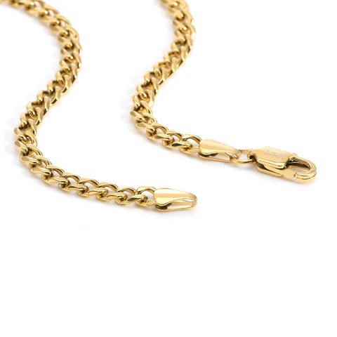 C014G B.Tiff 4mm Gold Curb Link Chain Necklace