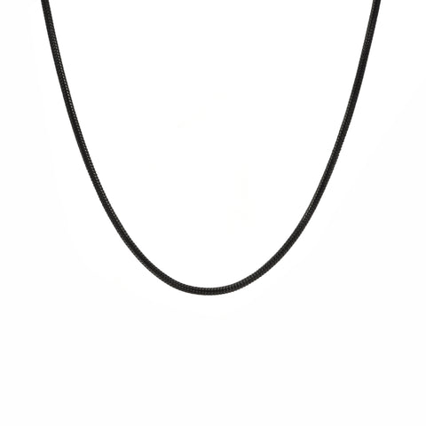 C060B B.Tiff Thick Black Coil Chain (An exclusive clasp design)