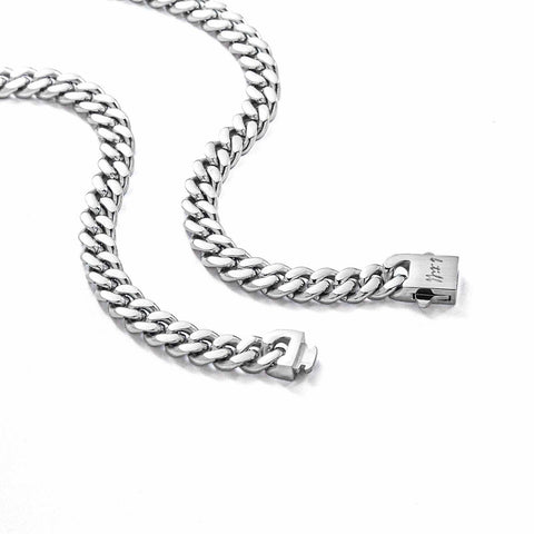 C138W B.Tiff 8mm Flat Cuban Link Necklace