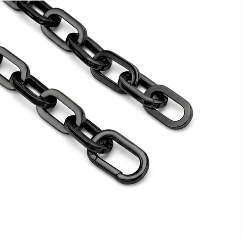 C200B B.Tiff Black Paperclip Chain Necklace
