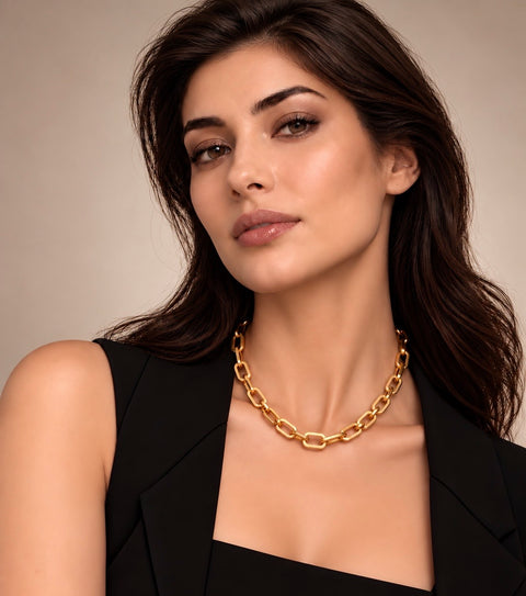 C200G B.Tiff High Polish Gold Paperclip Chain Necklace