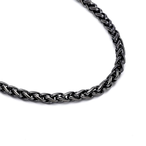 C550GM B.Tiff French Braid Gun Metal Chain Necklace