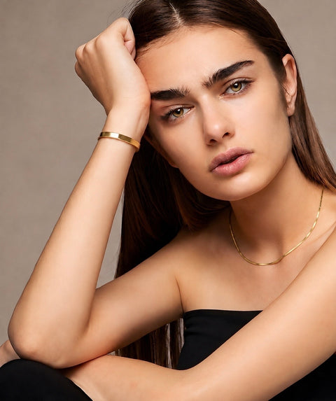 BG300GP B.Tiff Simplicity Narrow High Polish Gold Bangle Bracelet