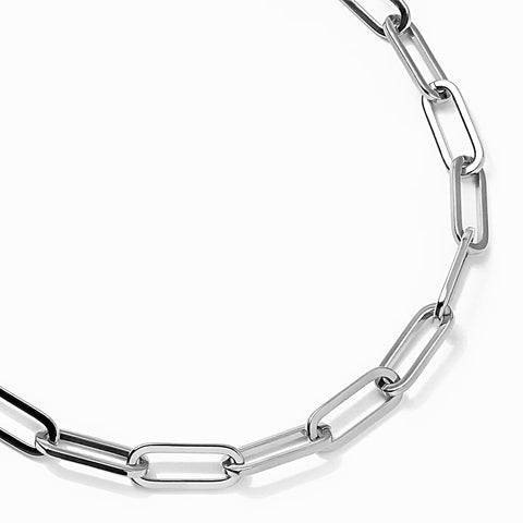 C860W B.Tiff "Jemma" Paperclip Flat Long Adjustable Link Necklace