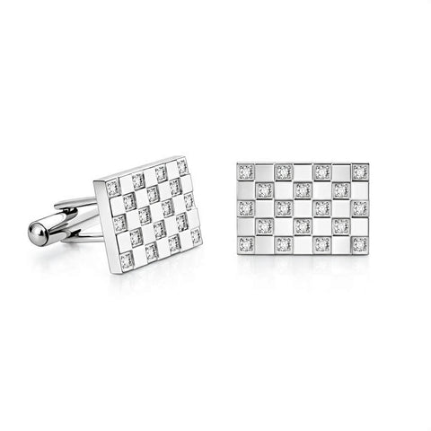 CF104W B.Tiff Pavé Trellis Cufflinks