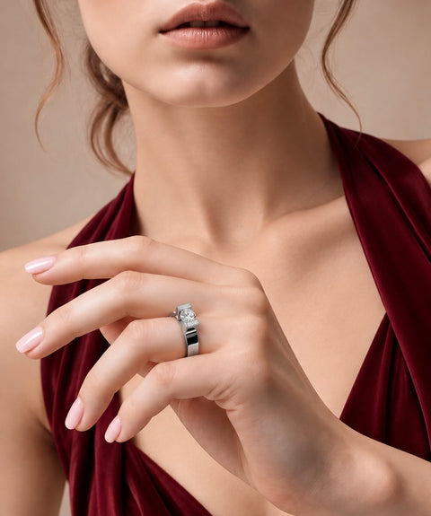 RG074W B.Tiff Tension 1 ct Round Solitaire Engagement Ring