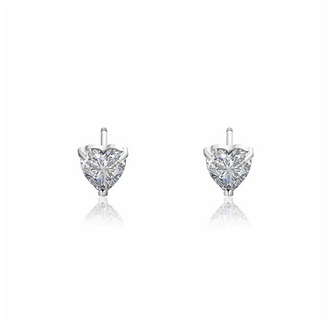 ER009W B.Tiff .75 ct Heart Solitaire Stud Earrings