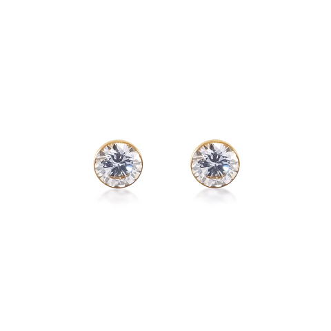 ER101G B.Tiff Gold 1 ct Solitaire Stud Earrings
