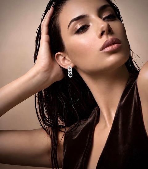ER160W B.Tiff High Polish Cuban Link Earrings