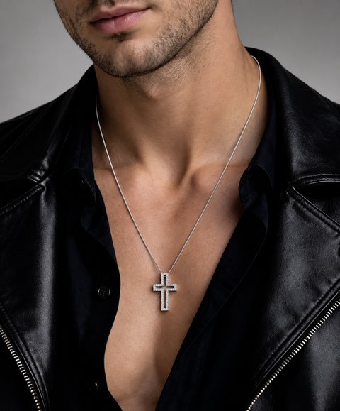 PT098W B.Tiff Lumière Cross Pendant