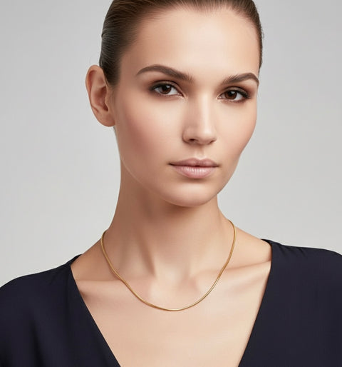 C030RG B.Tiff Thin Rose Gold Plated Coil Chain