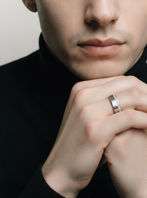 RG118W B.Tiff Offset Row Wide Eternity Ring