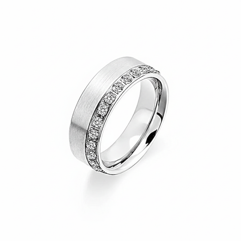 RG118W B.Tiff Offset Row Wide Eternity Ring