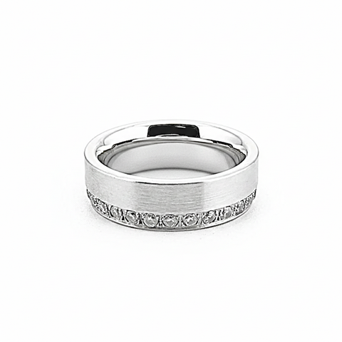 RG118W B.Tiff Offset Row Wide Eternity Ring
