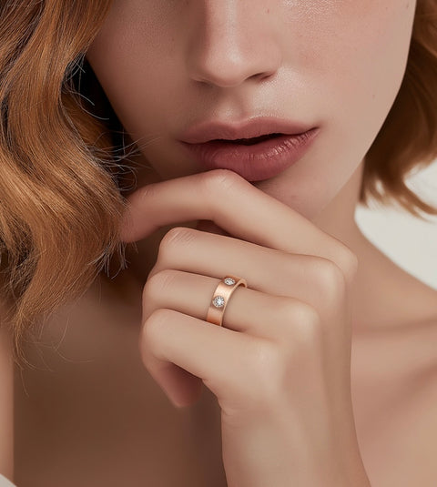 RG808RG B.Tiff Rose Gold 8-Stone Pave Ring