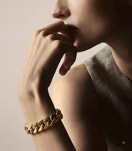 BG160G B.Tiff High Polish 16mm Gold Flat Cuban Link Bracelet