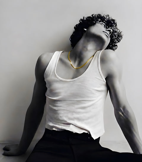 C004G B.Tiff Gold Plated Herringbone Chain Necklace/ 4mm