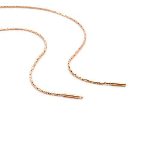 C031RG B.Tiff Diamond Cut Rose Gold Plated Chain Necklace (An exclusive clasp design)