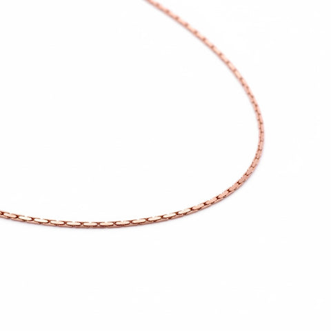 C031RG B.Tiff Diamond Cut Rose Gold Plated Chain Necklace (An exclusive clasp design)