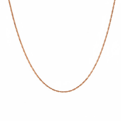 C031RG B.Tiff Diamond Cut Rose Gold Plated Chain Necklace (An exclusive clasp design)