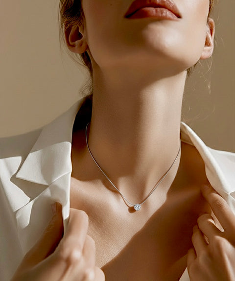 PT101W B.Tiff 1 ct Solitaire Pendant